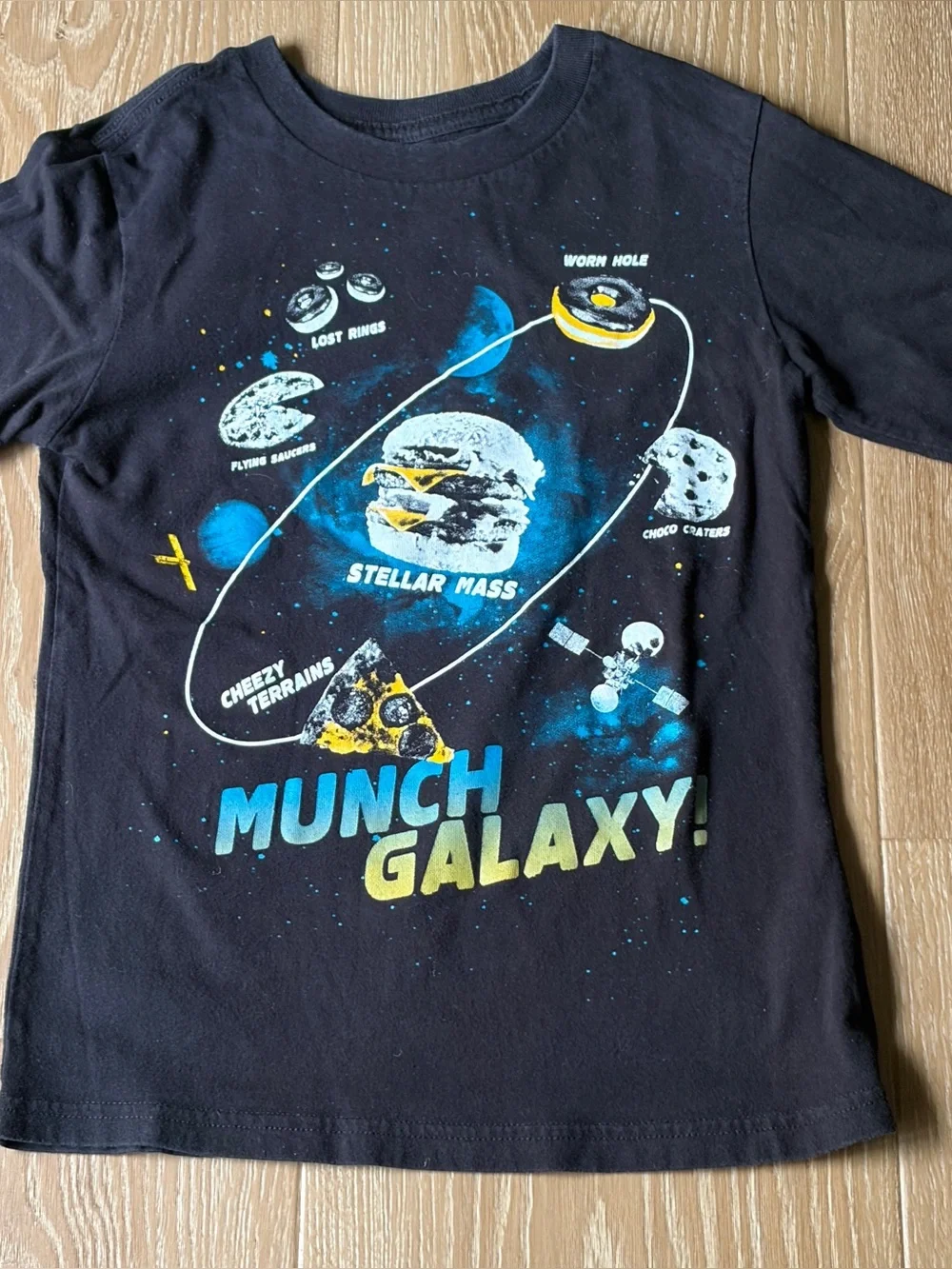 The Children's Place Boys Size 5/6 Galaxy Space Graphic Long Sleeve Tee